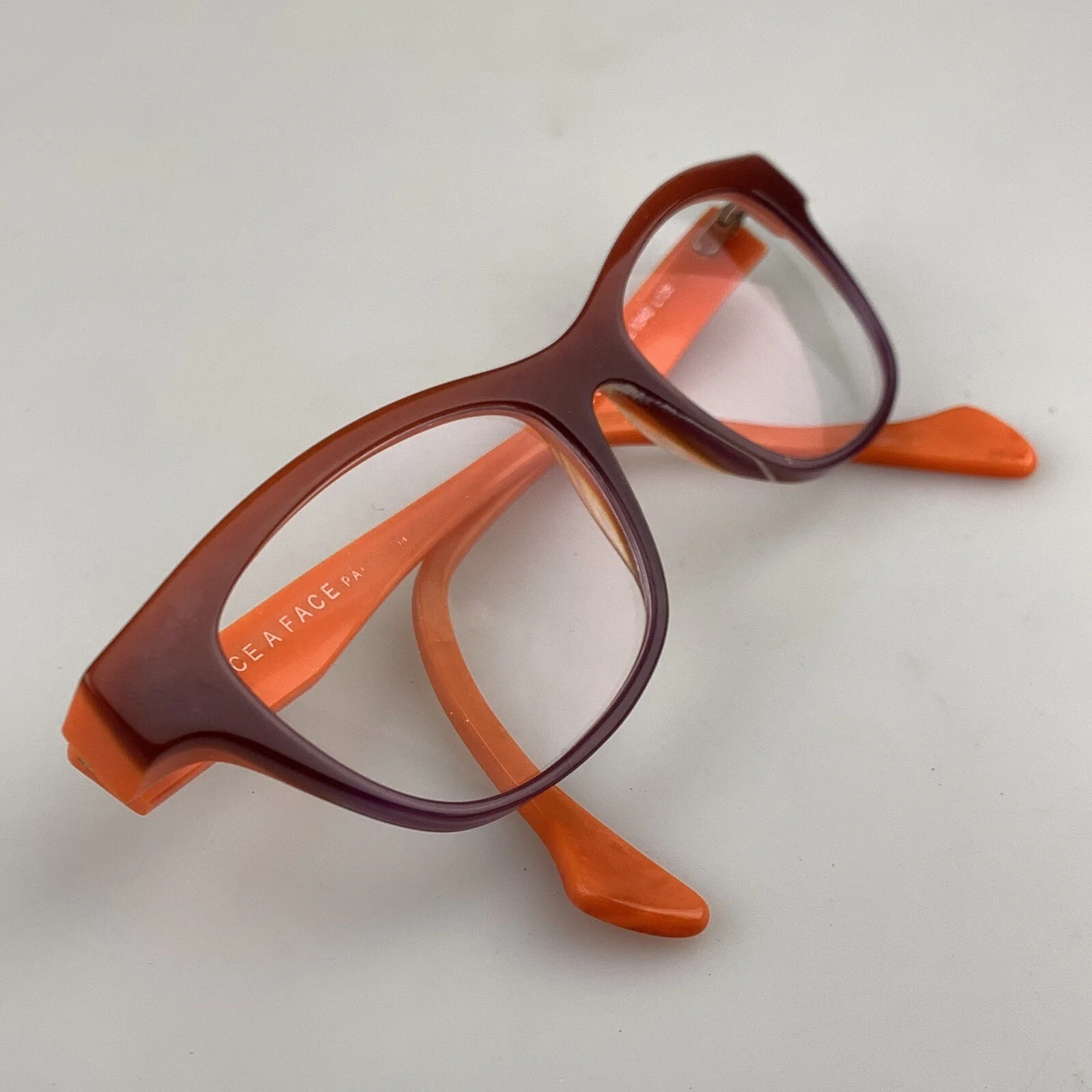 Face A Face Eyeglasses Frame Only mod. Shade 3 col. 1340 Orange Cat Eye Vintage 2