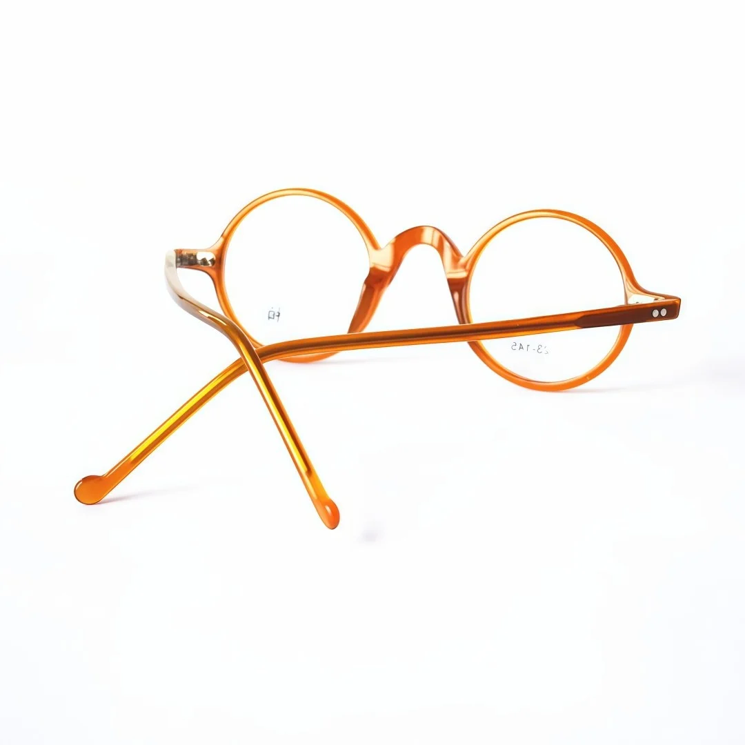 Small Round Orange Retro Acetate Eyeglasses Frames Men Women 2